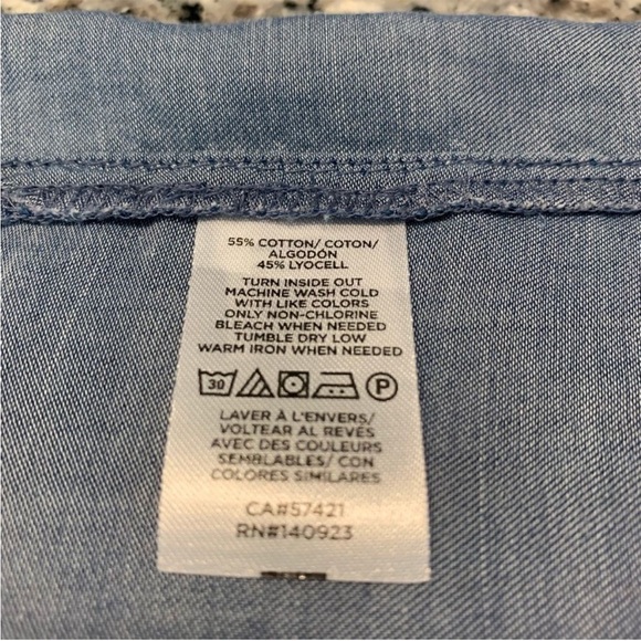 LOFT Top SP Ruffle Blue - Picture 4 of 5